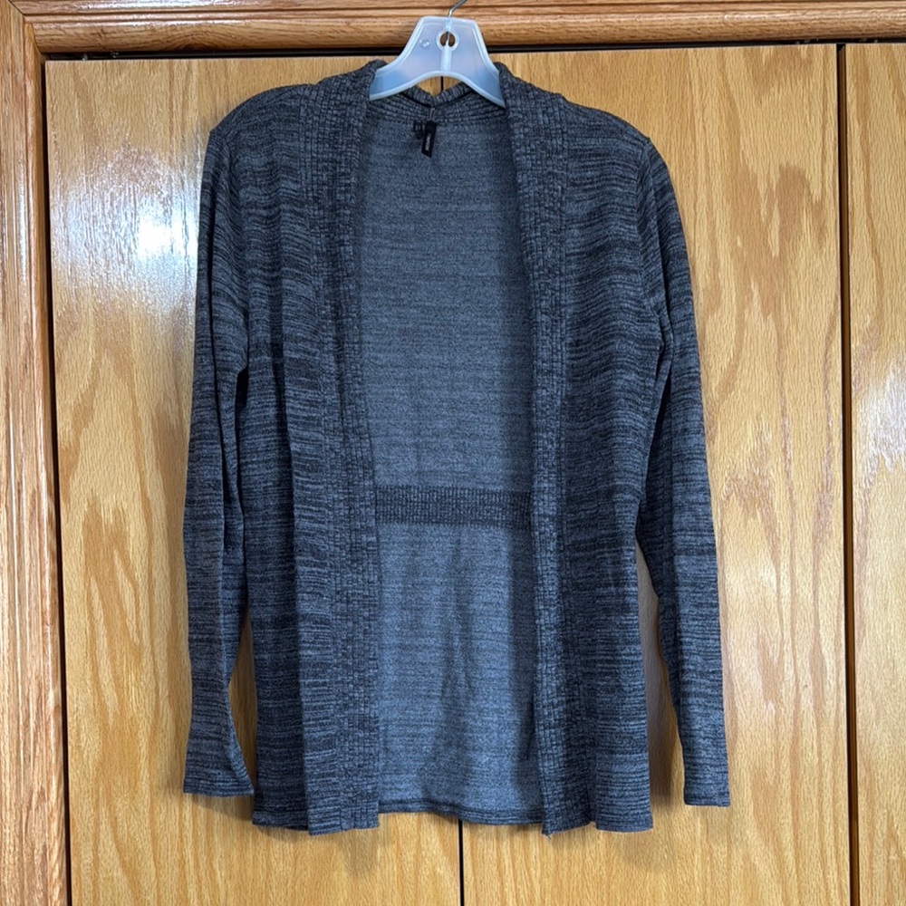 Gray Open-Front Cardigan